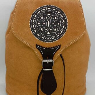 Mochila camel piel vuelta.