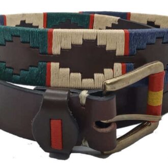 Cinturón argentino bordado verde.